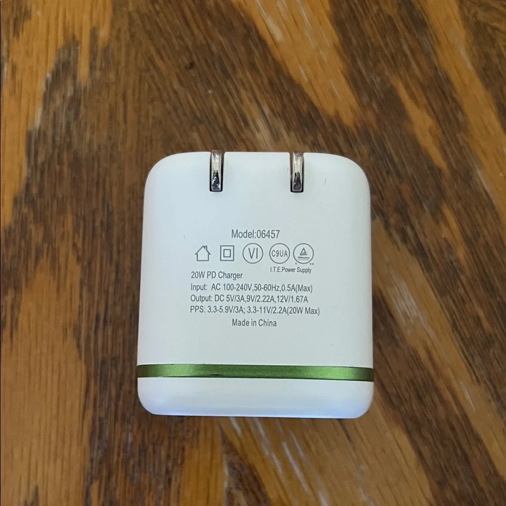 AT&T White Charger with Green Accent